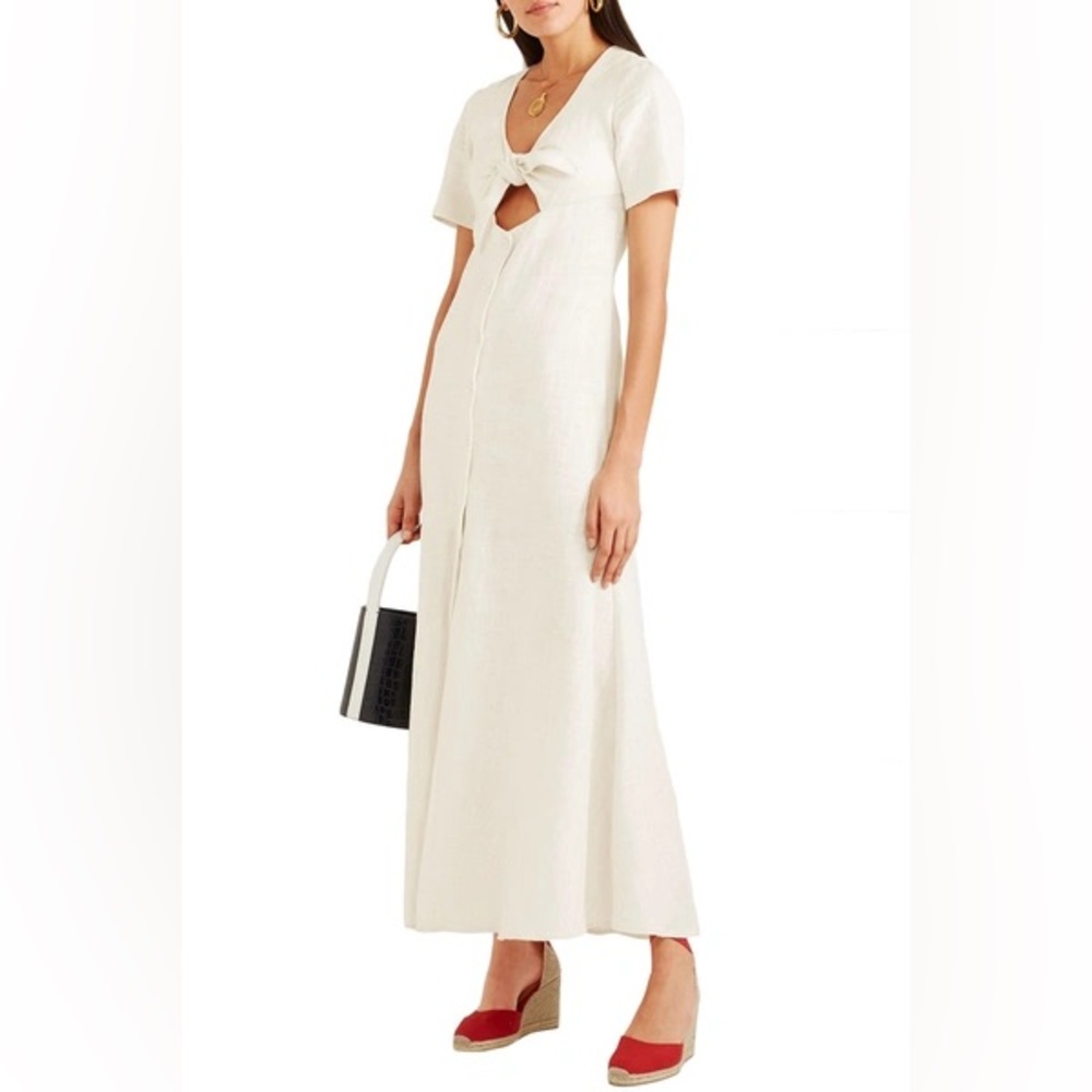 Staud Maya Linen Cutout Maxi Dress Size 2